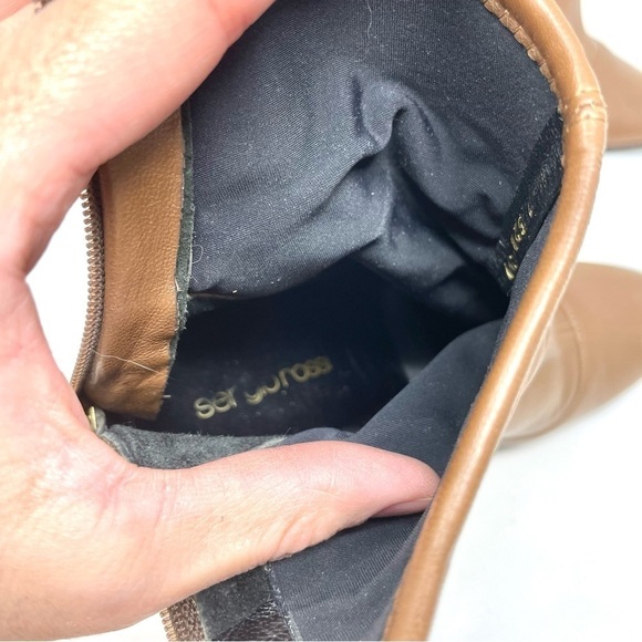 SERGIO Rossi Virginia Brown Stretch Leather Ankle Boots Size 37/7 - Picture 10 of 13